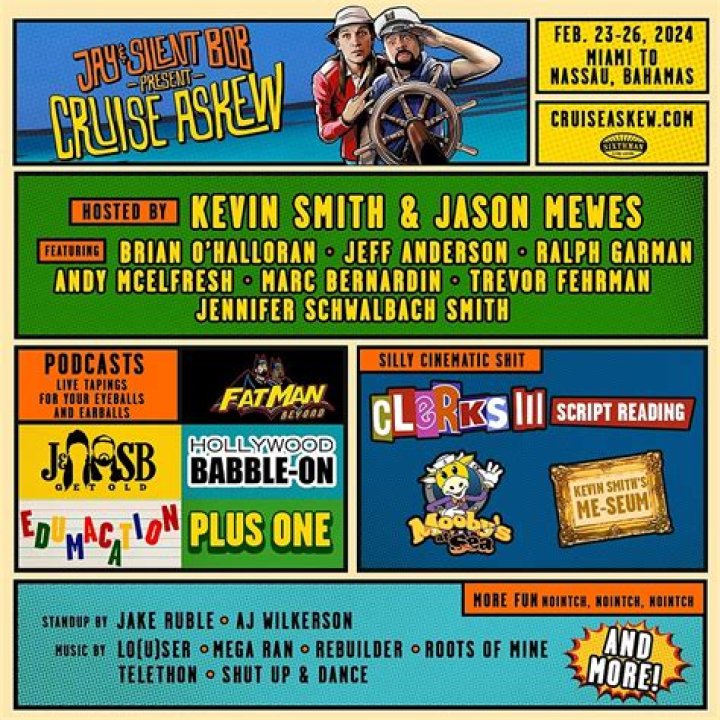 Sixthman Announces ‘The Jay and Silent Bob Present Cruise Askew’ and ‘The Outlaw Country Cruise 8’ In Partnership With Kevin Smith and Stevie Van Zandt